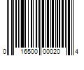 Barcode Image for UPC code 016500000204