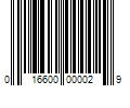 Barcode Image for UPC code 016600000029