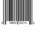 Barcode Image for UPC code 016600000142