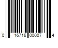 Barcode Image for UPC code 016716000074