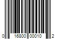 Barcode Image for UPC code 016800000102