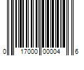 Barcode Image for UPC code 017000000046