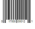 Barcode Image for UPC code 017000000121