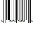 Barcode Image for UPC code 017000002590