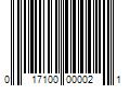 Barcode Image for UPC code 017100000021