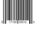 Barcode Image for UPC code 017100000120