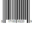 Barcode Image for UPC code 017100002209