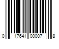 Barcode Image for UPC code 017641000078