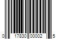 Barcode Image for UPC code 017830000025