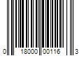 Barcode Image for UPC code 018000001163