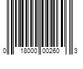 Barcode Image for UPC code 018000002603