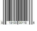 Barcode Image for UPC code 018100001186