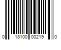 Barcode Image for UPC code 018100002190