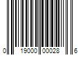 Barcode Image for UPC code 019000000286