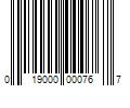 Barcode Image for UPC code 019000000767. Product Name: 