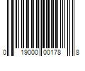 Barcode Image for UPC code 019000001788