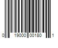 Barcode Image for UPC code 019000001801