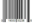 Barcode Image for UPC code 019000002365