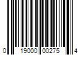 Barcode Image for UPC code 019000002754