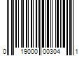 Barcode Image for UPC code 019000003041