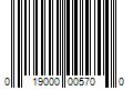 Barcode Image for UPC code 019000005700