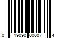 Barcode Image for UPC code 019090000074