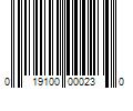 Barcode Image for UPC code 019100000230