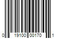 Barcode Image for UPC code 019100001701