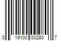 Barcode Image for UPC code 019100002807