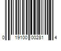 Barcode Image for UPC code 019100002814