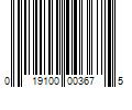 Barcode Image for UPC code 019100003675