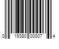 Barcode Image for UPC code 019380000074