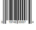 Barcode Image for UPC code 019748000074