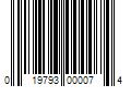 Barcode Image for UPC code 019793000074