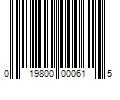 Barcode Image for UPC code 019800000615