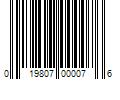 Barcode Image for UPC code 019807000076