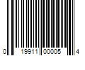 Barcode Image for UPC code 019911000054