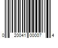 Barcode Image for UPC code 020041000074