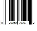 Barcode Image for UPC code 020050000072