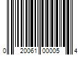 Barcode Image for UPC code 020061000054