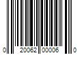 Barcode Image for UPC code 020062000060