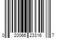 Barcode Image for UPC code 020066233167