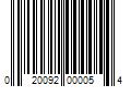 Barcode Image for UPC code 020092000054