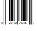 Barcode Image for UPC code 020100000267