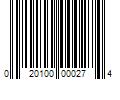 Barcode Image for UPC code 020100000274