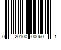 Barcode Image for UPC code 020100000601