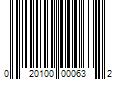 Barcode Image for UPC code 020100000632