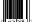 Barcode Image for UPC code 020100000854