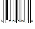 Barcode Image for UPC code 020100001516. Product Name: 