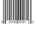 Barcode Image for UPC code 020100001813